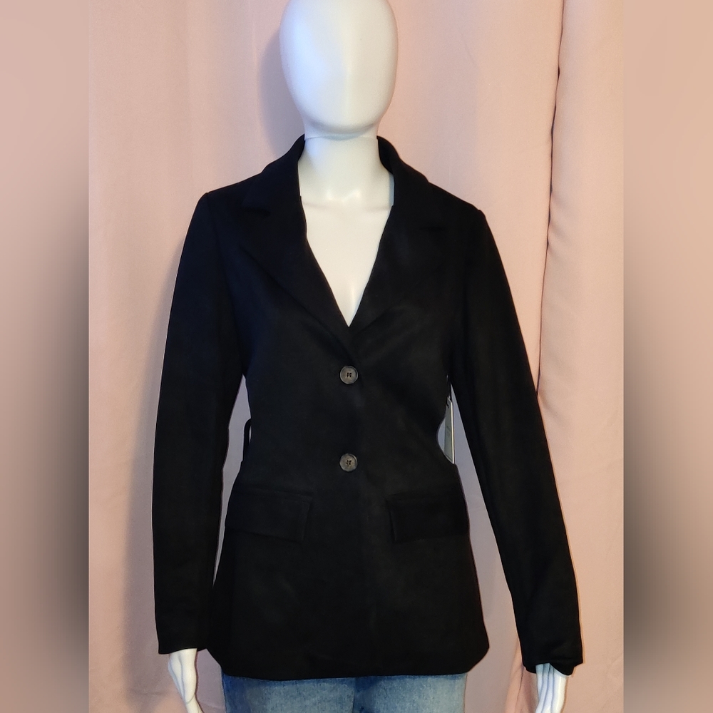 NWT-Faux Suede Cutout Blazer - Picture 1 of 10